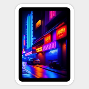 Neon Nightscape Sticker